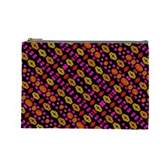 Stylized Floral Stripes Collage Pattern Cosmetic Bag (large)  by dflcprints