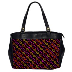 Stylized Floral Stripes Collage Pattern Office Handbags by dflcprints