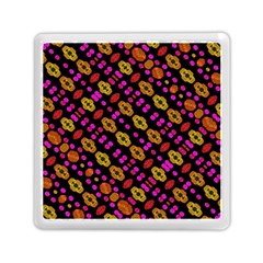 Stylized Floral Stripes Collage Pattern Memory Card Reader (square) 