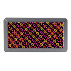 Stylized Floral Stripes Collage Pattern Memory Card Reader (mini)