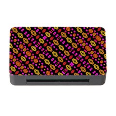 Stylized Floral Stripes Collage Pattern Memory Card Reader With Cf