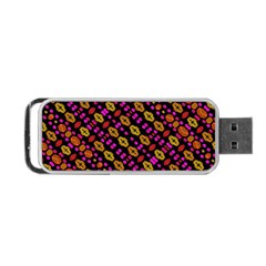 Stylized Floral Stripes Collage Pattern Portable Usb Flash (two Sides)