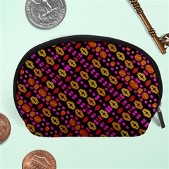 Stylized Floral Stripes Collage Pattern Accessory Pouches (large) 