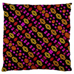 Stylized Floral Stripes Collage Pattern Large Flano Cushion Case (one Side)