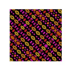 Stylized Floral Stripes Collage Pattern Small Satin Scarf (square) 