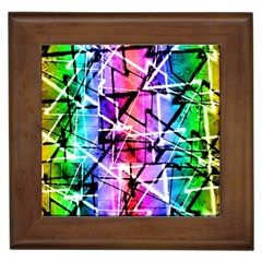 Multicolor Geometric Grunge Framed Tiles by dflcprints