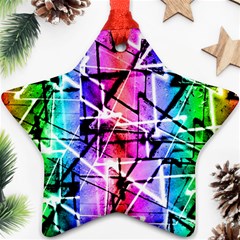 Multicolor Geometric Grunge Ornament (star)  by dflcprints