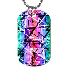 Multicolor Geometric Grunge Dog Tag (one Side) by dflcprints