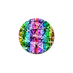 Multicolor Geometric Grunge Golf Ball Marker by dflcprints