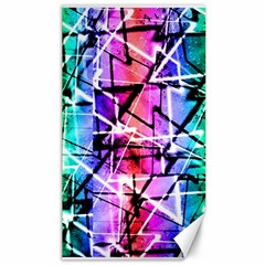 Multicolor Geometric Grunge Canvas 40  X 72  