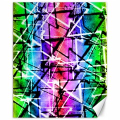 Multicolor Geometric Grunge Canvas 11  X 14   by dflcprints