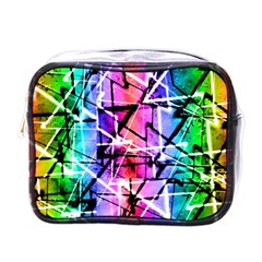 Multicolor Geometric Grunge Mini Toiletries Bags by dflcprints