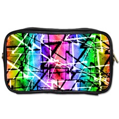 Multicolor Geometric Grunge Toiletries Bags by dflcprints