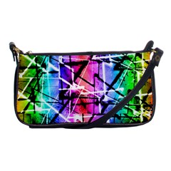 Multicolor Geometric Grunge Shoulder Clutch Bags by dflcprints