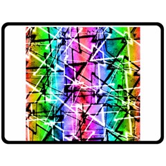 Multicolor Geometric Grunge Fleece Blanket (large) 