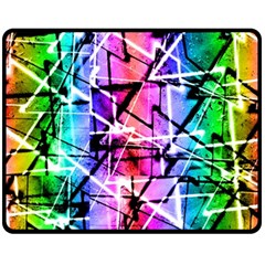 Multicolor Geometric Grunge Fleece Blanket (medium) 