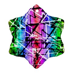 Multicolor Geometric Grunge Ornament (snowflake) 