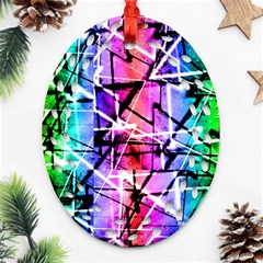 Multicolor Geometric Grunge Ornament (oval Filigree) 