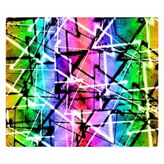 Multicolor Geometric Grunge Double Sided Flano Blanket (small) 