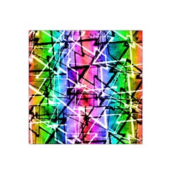 Multicolor Geometric Grunge Satin Bandana Scarf