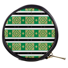 Green rhombus and stripes           Mini Makeup Bag