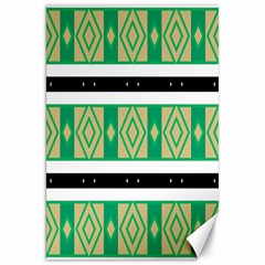 Green rhombus and stripes           			Canvas 20  x 30 