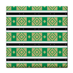 Green Rhombus And Stripes           			face Towel by LalyLauraFLM