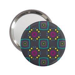 Squares And Circles Pattern 			2 25  Handbag Mirror by LalyLauraFLM