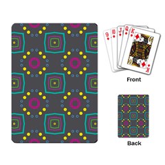 Squares And Circles Pattern 			playing Cards Single Design by LalyLauraFLM