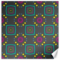 Squares And Circles Pattern 			canvas 16  X 16  by LalyLauraFLM