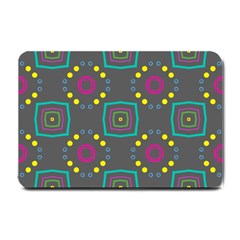 Squares And Circles Pattern 			small Doormat by LalyLauraFLM