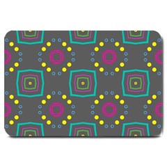 Squares And Circles Pattern 			large Doormat by LalyLauraFLM