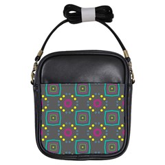 Squares And Circles Pattern 			girls Sling Bag by LalyLauraFLM