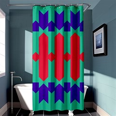 Purple Yellow Shapes  	shower Curtain 36  X 72 