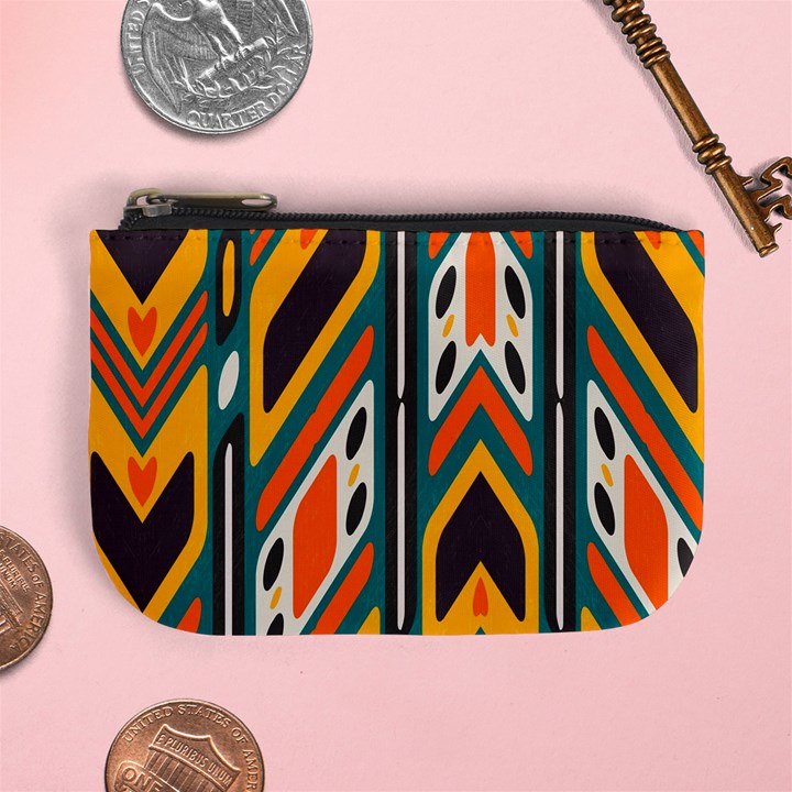 Distorted shapes in retro colors   	Mini Coin Purse