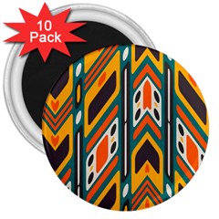 Distorted shapes in retro colors   			3  Magnet (10 pack)