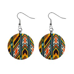 Distorted shapes in retro colors   			1  Button Earrings