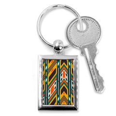 Distorted shapes in retro colors   			Key Chain (Rectangle)