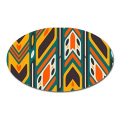 Distorted shapes in retro colors   			Magnet (Oval)