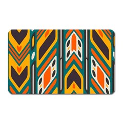 Distorted shapes in retro colors   			Magnet (Rectangular)