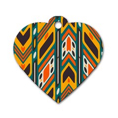 Distorted shapes in retro colors   			Dog Tag Heart (One Side)