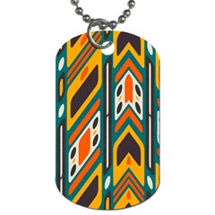 Distorted shapes in retro colors   			Dog Tag (One Side)