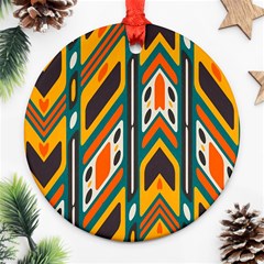 Distorted shapes in retro colors   			Ornament (Round)