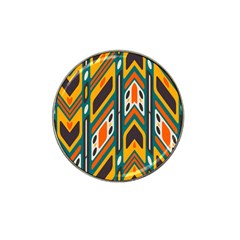 Distorted shapes in retro colors   			Hat Clip Ball Marker