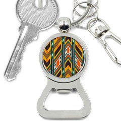 Distorted shapes in retro colors   			Bottle Opener Key Chain