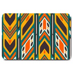 Distorted shapes in retro colors   			Large Doormat