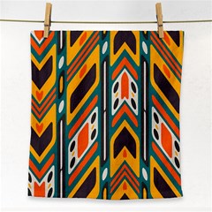 Distorted Shapes In Retro Colors   			face Towel by LalyLauraFLM