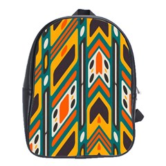 Distorted shapes in retro colors   			School Bag (Large)