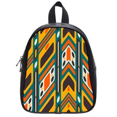 Distorted shapes in retro colors   			School Bag (Small)