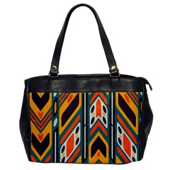 Distorted shapes in retro colors   			Oversize Office Handbag